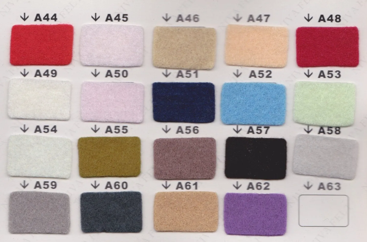 1 meter Acrylic Felt|39inch|1.1 yard|81 colors|1.5mm|A1-A61|M1-M20