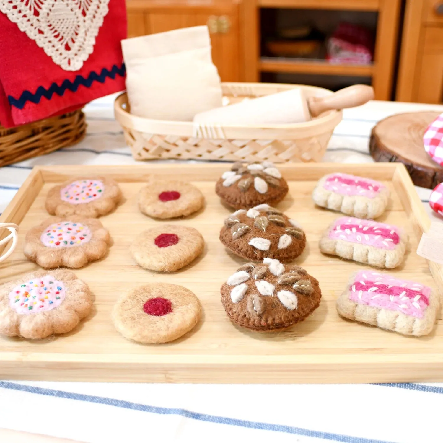 100's and 1000's Biscuit (Set of 3) Felt Play Food