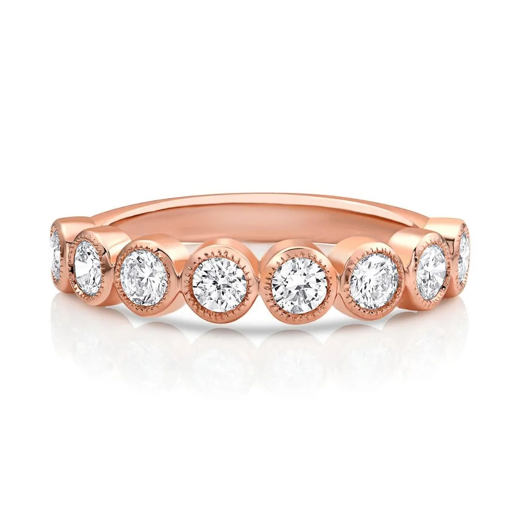 18kt Rose Gold 0.69ctw Round Brilliant Diamond Half Band