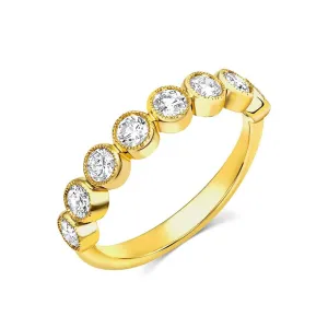 18kt Yellow Gold 0.73ctw Round Brilliant Diamond Half Band