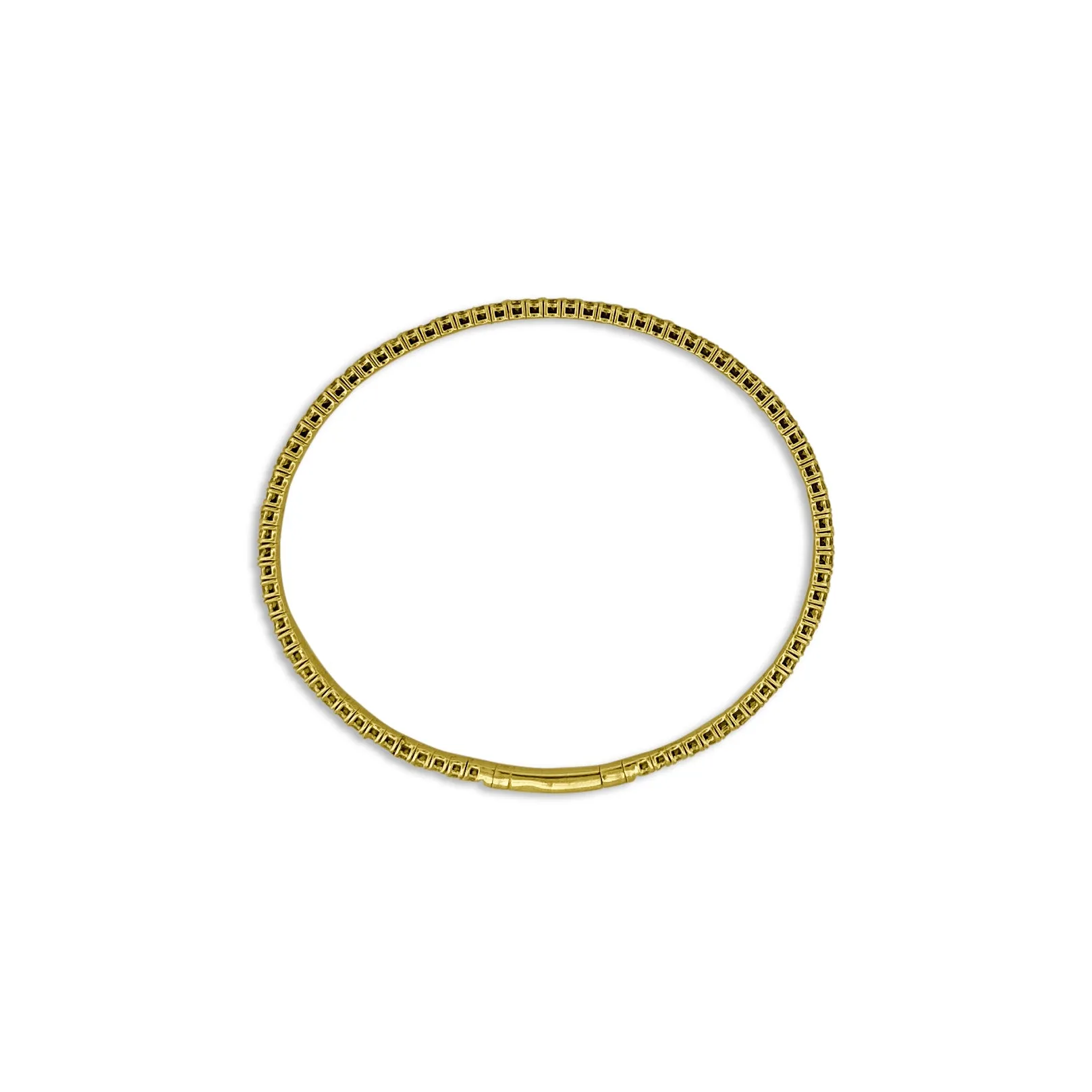 1.90ctw Round Brilliant Diamond Flex Bangle Bracelet in 14k Yellow Gold