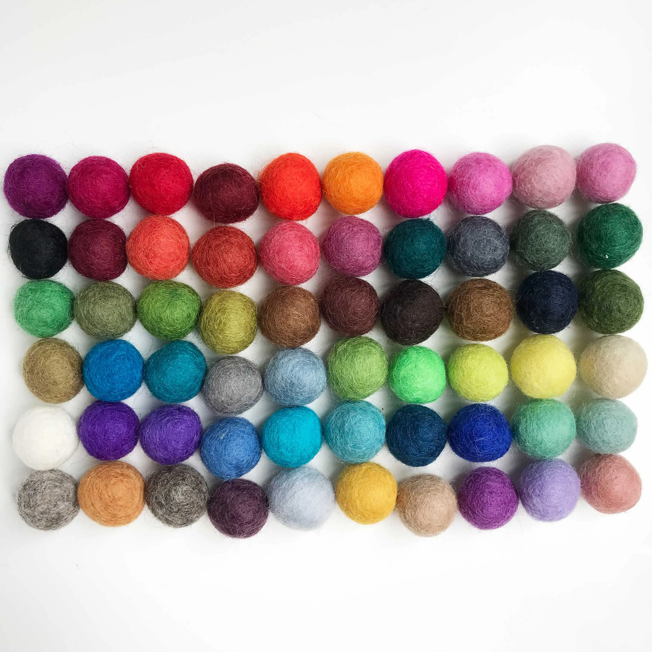 2 CM Felt Balls Assorted Colours