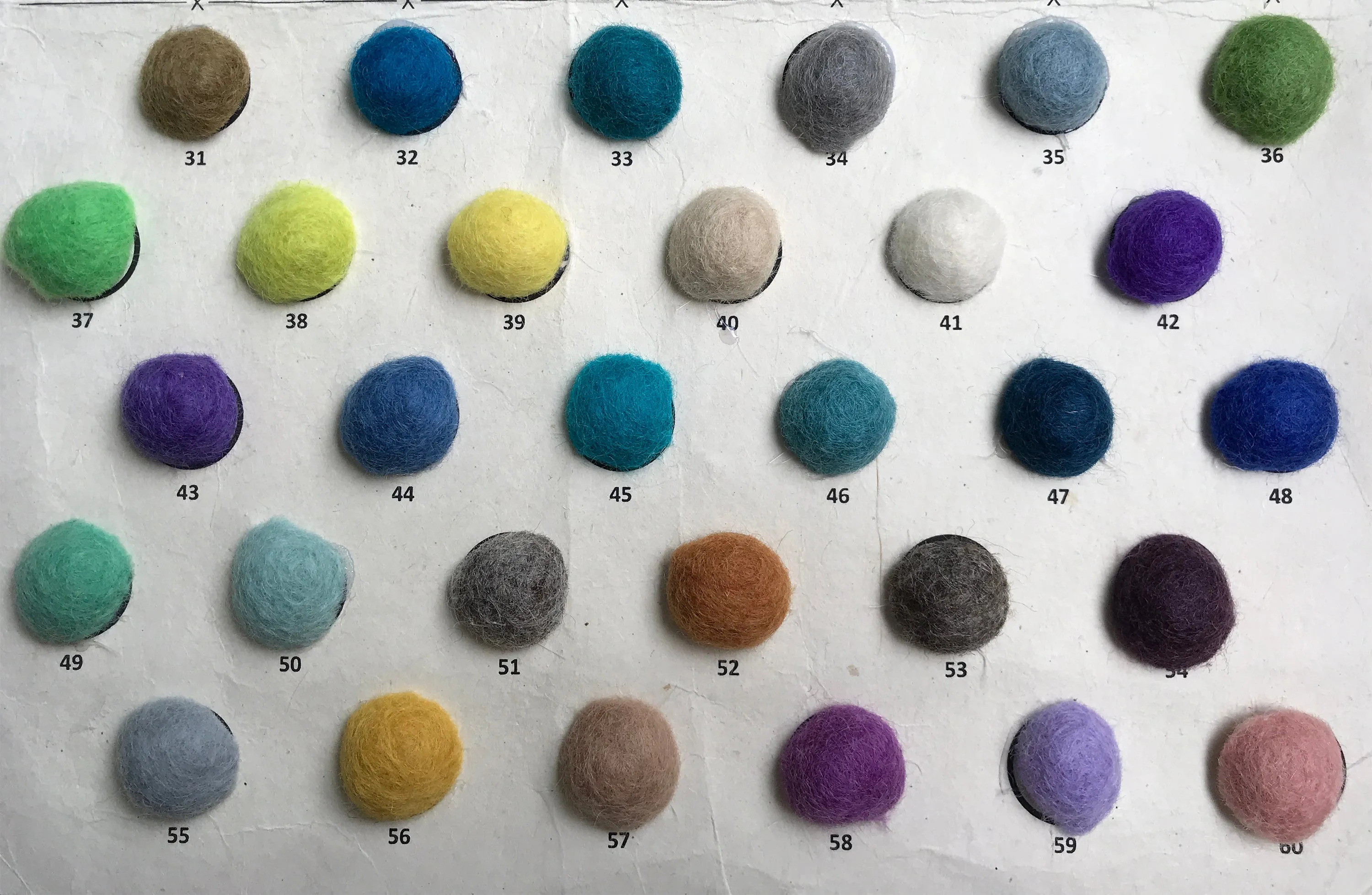 2 CM Felt Balls Assorted Colours