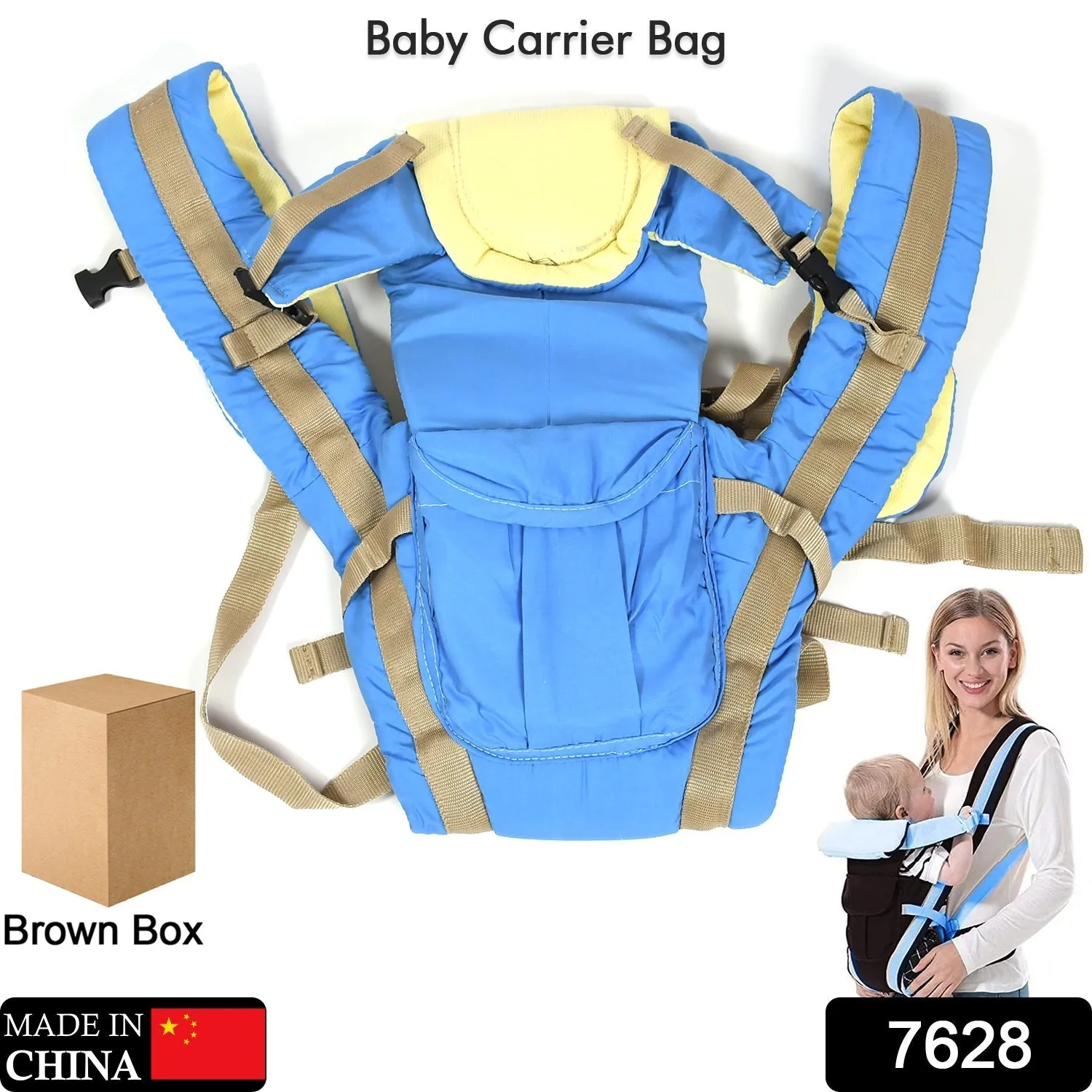 7628 Baby Carrier Bag / Adjustable Hands Free 4 in 1 Baby / Baby sefty Belt / Child Safety Strip Belt