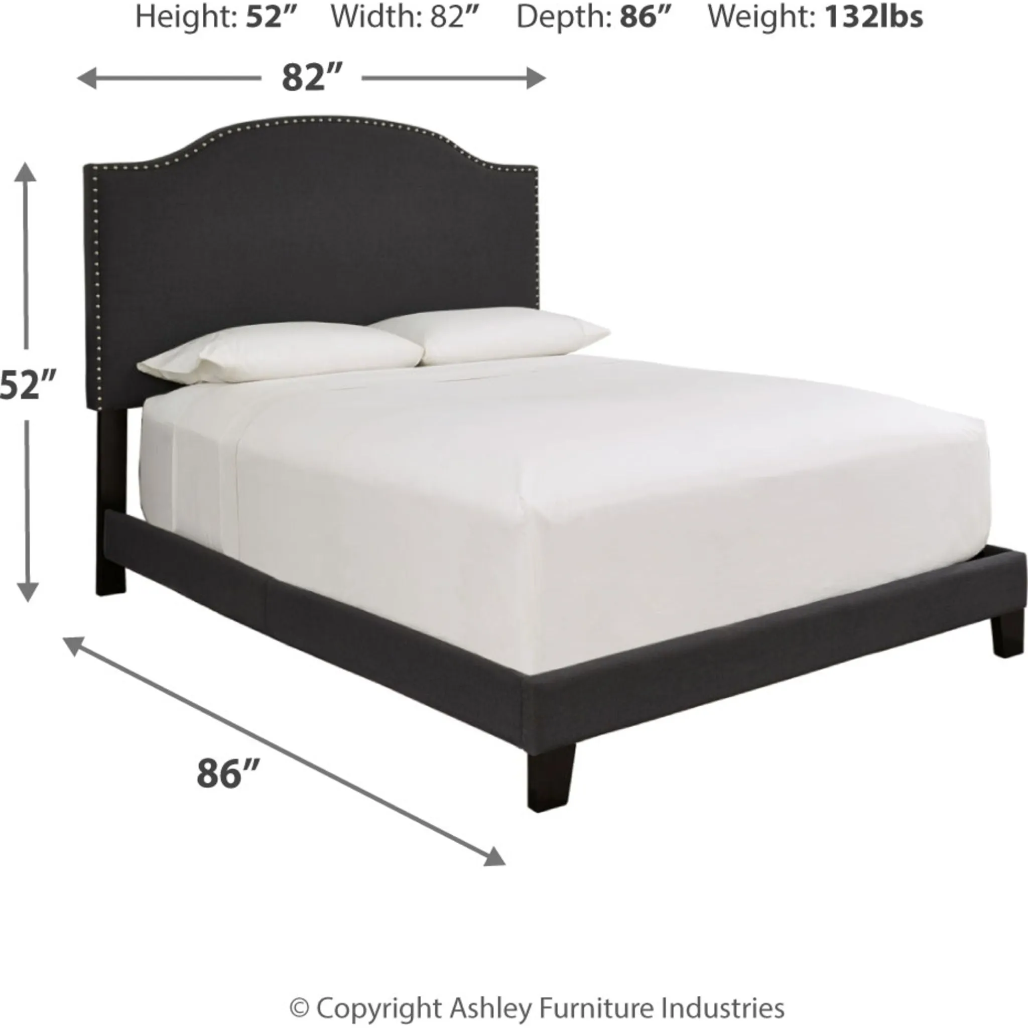 Adelloni 3 Piece Upholstered Bed