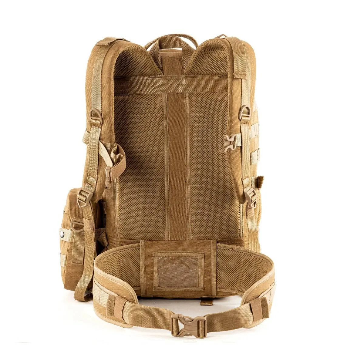 Alfa Military Tactical Backpack with Sling Bag Attachment - 45 Litres - Khaki