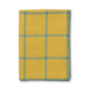 Alicia Adams Alpaca Graydon Throw in French Yellow and Teal