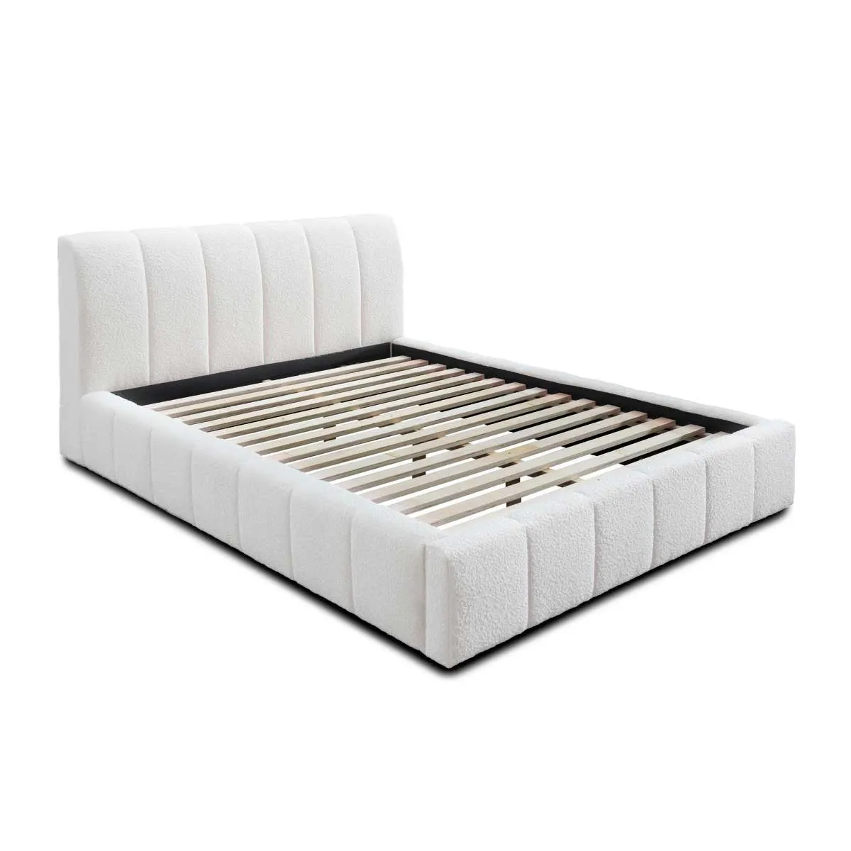 Allocco Queen Bed (White Boucle)