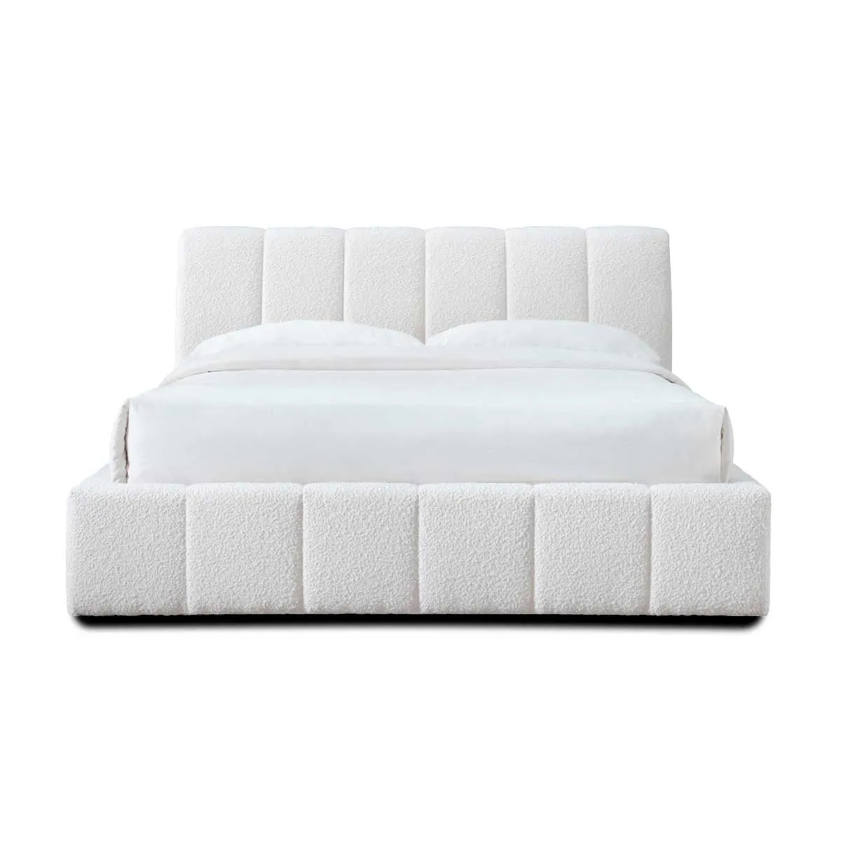 Allocco Queen Bed (White Boucle)