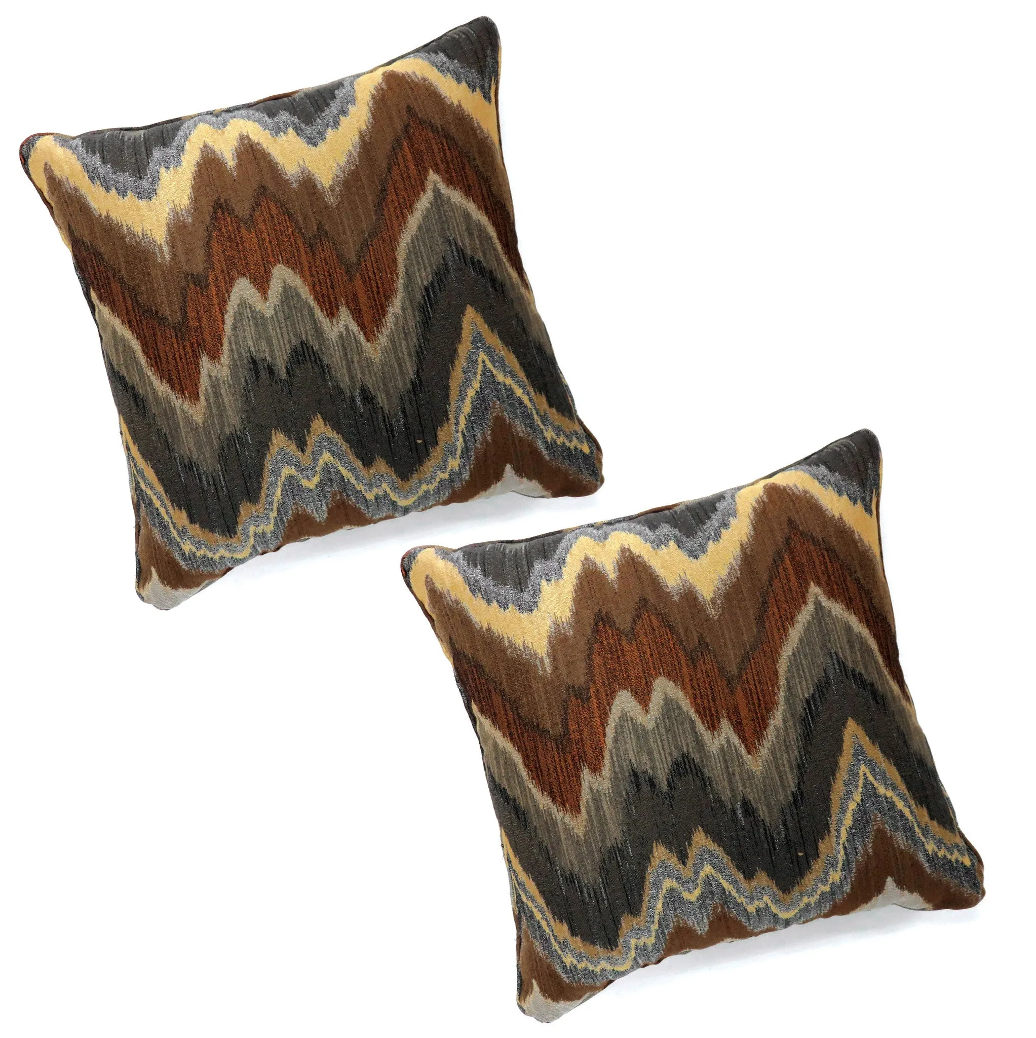 Aviana Multi-Colored Zigzag Pattern Throw Pillow (Set of 2)