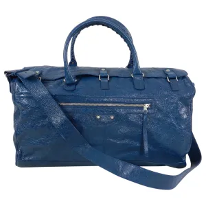 Balenciaga City Blue Giant Weekender Overnight Duffle Bag