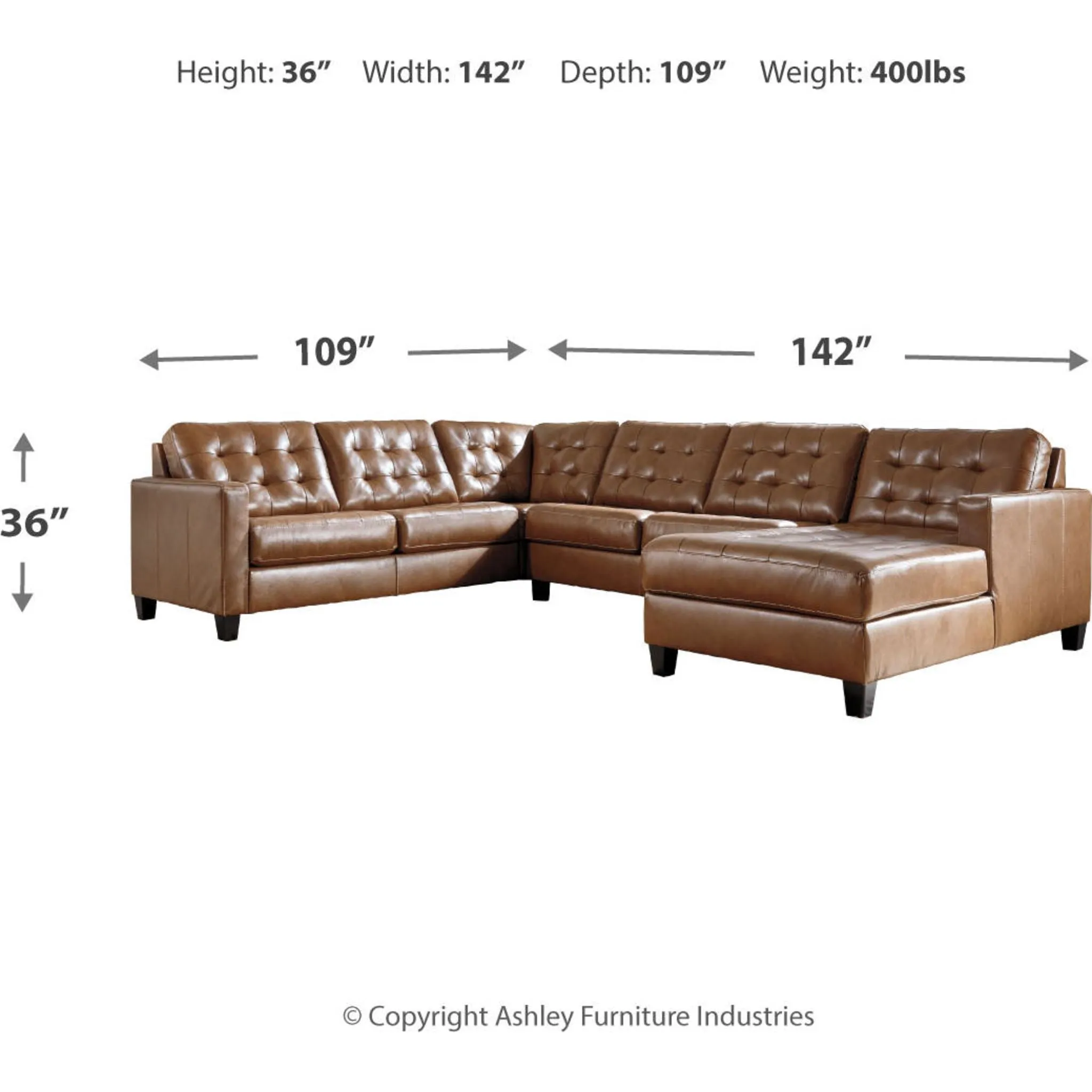 Baskove 4 Piece Sectional with Chaise