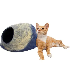 Bentley Blue Felt Cat Cave