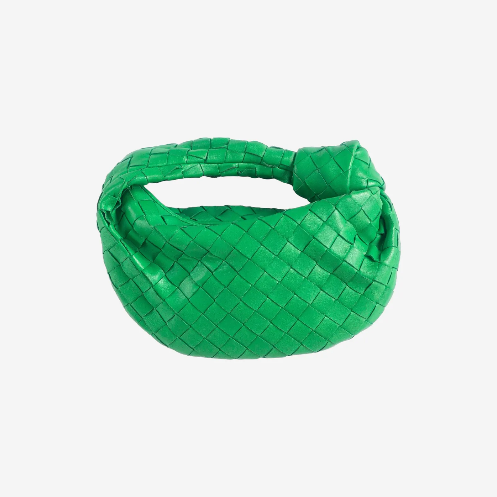 BOTTEGA VENETA - MINI JODIE BAG IN GREEN INTRECCIATO LEATHER