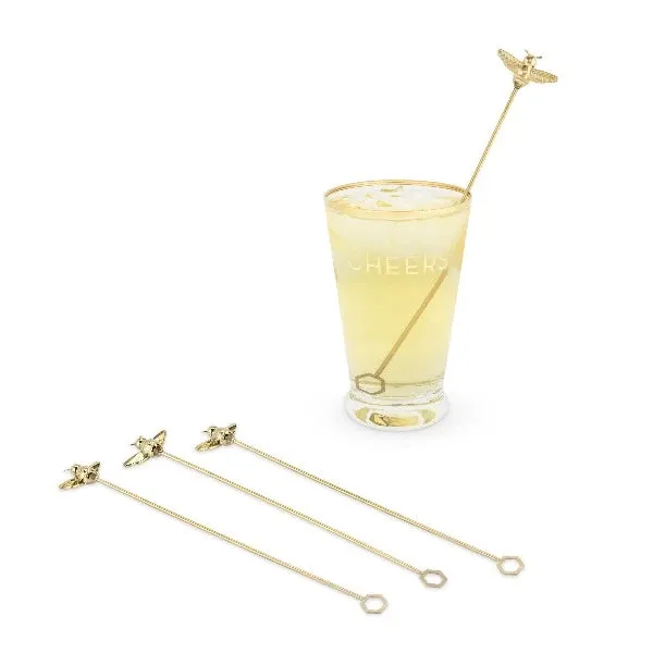 Brass Bee Stir Sticks