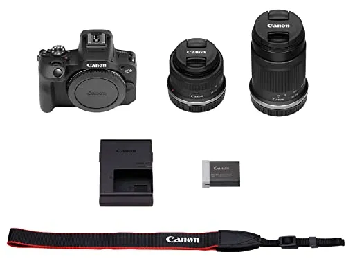 Canon EOS R100 Mirrorless Camera with 18-45mm and 55-210mm Lenses Kit