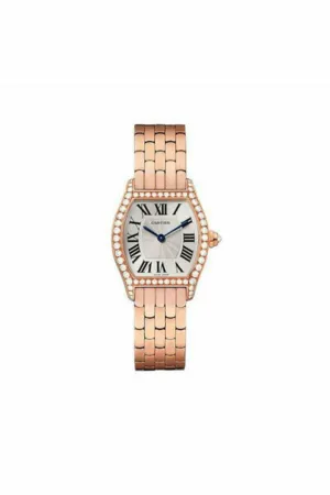 cartier tortue 30mm x 24mm 18kt rose gold ladies watch wa501010