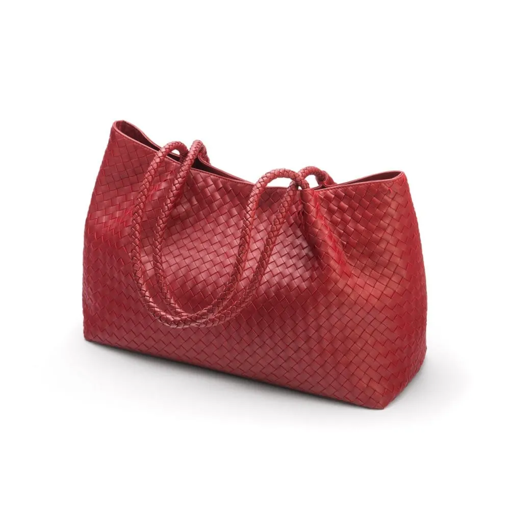 Cassidy Woven Slouchy Bag - Red