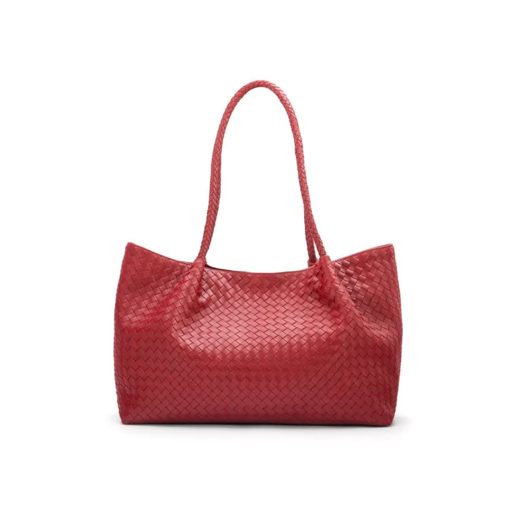 Cassidy Woven Slouchy Bag - Red