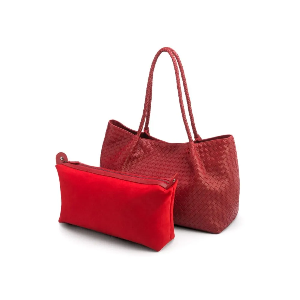 Cassidy Woven Slouchy Bag - Red