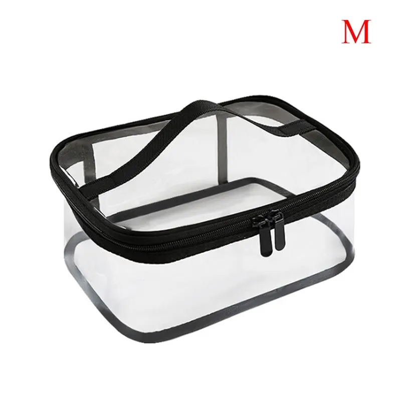 Casual Transparent PVC Zipper Cosmetic Bags For Travel