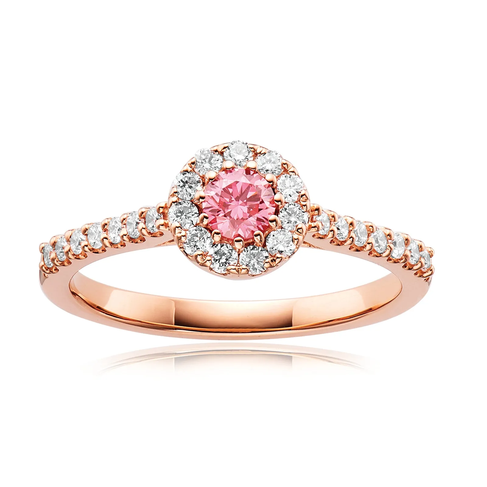 Celebration 18ct Rose Gold Round Brilliant Cut 1/2 CARAT tw of Lab Grown Diamond Ring