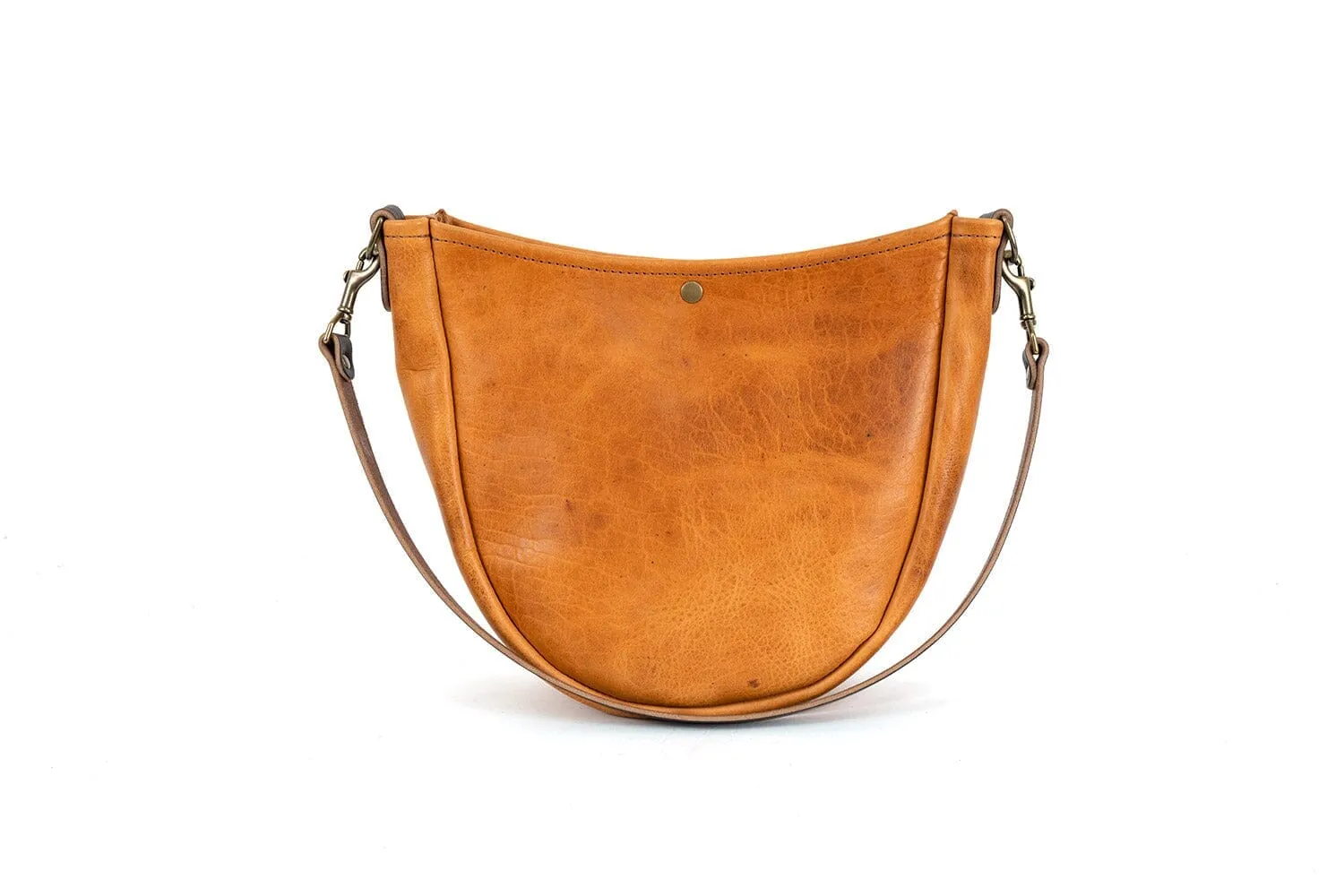 CELESTE LEATHER HOBO BAG - PEANUT BISON