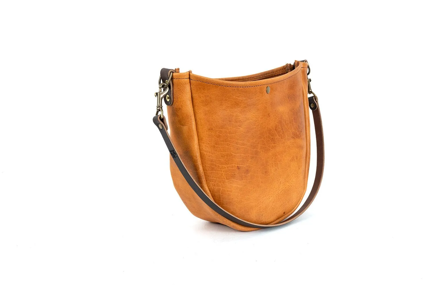 CELESTE LEATHER HOBO BAG - PEANUT BISON