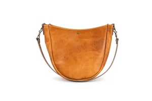 CELESTE LEATHER HOBO BAG - PEANUT BISON