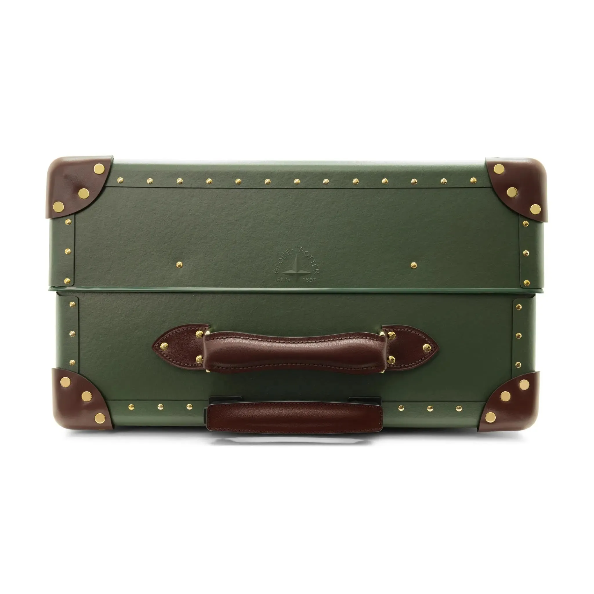 Centenary Large Check-In Case - 4 Wheels Green/Brown