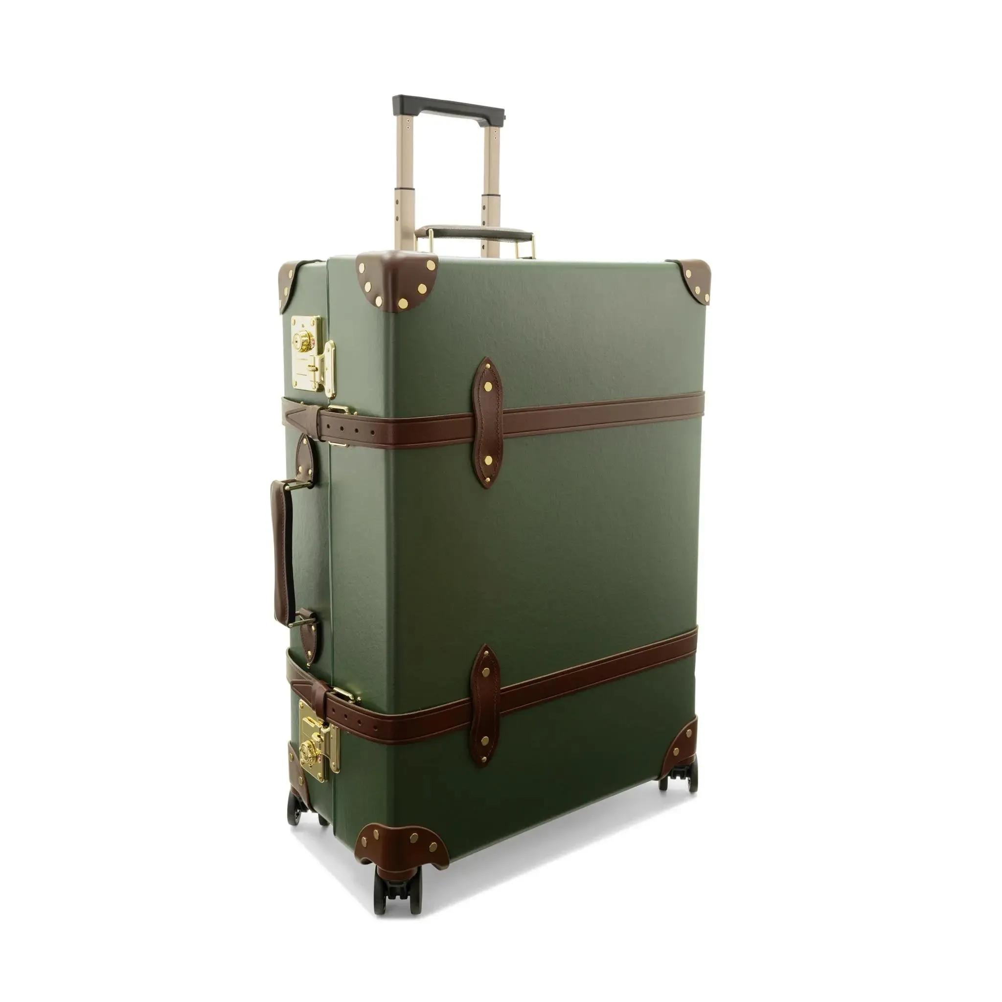 Centenary Large Check-In Case - 4 Wheels Green/Brown