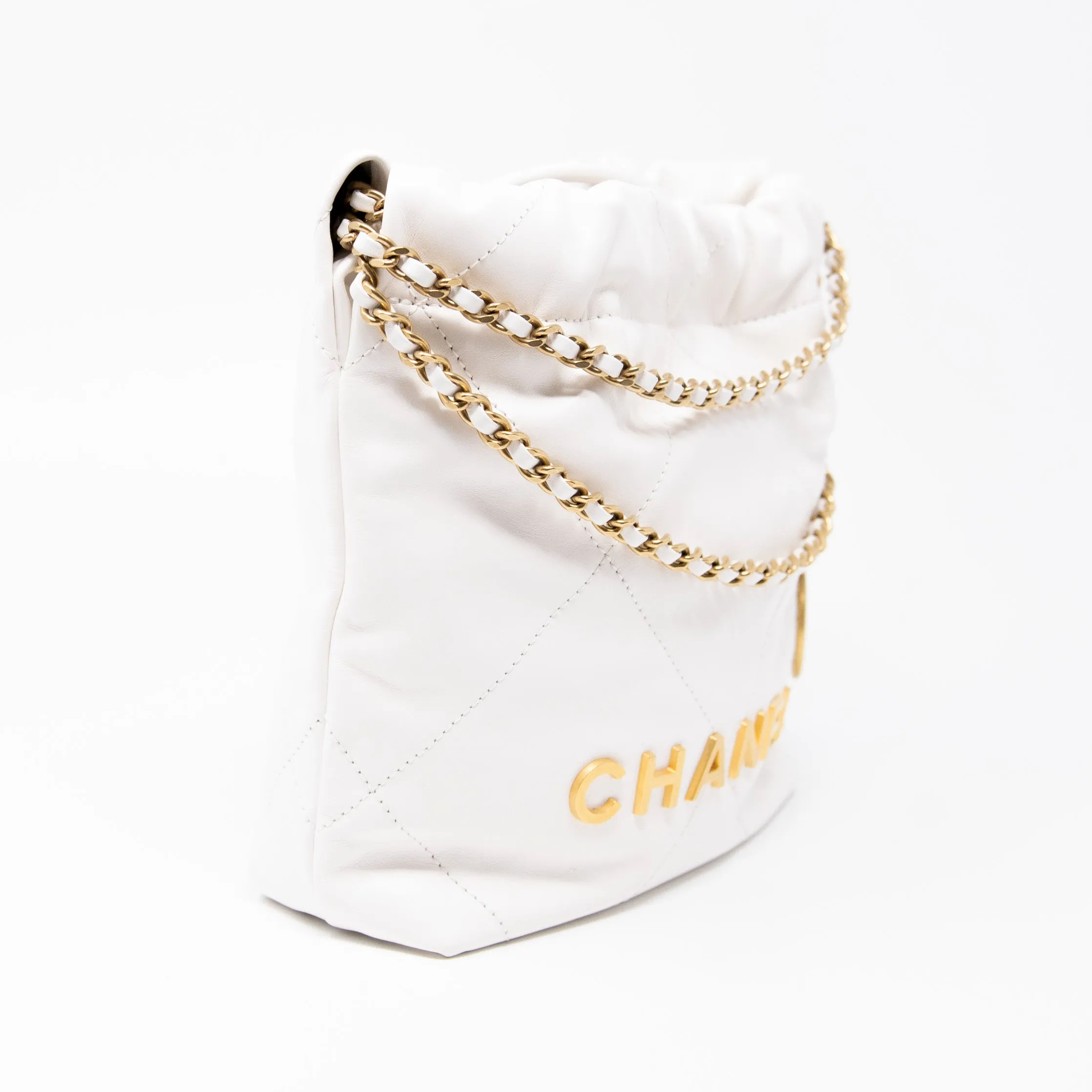 Chanel White Mini 22 Hobo