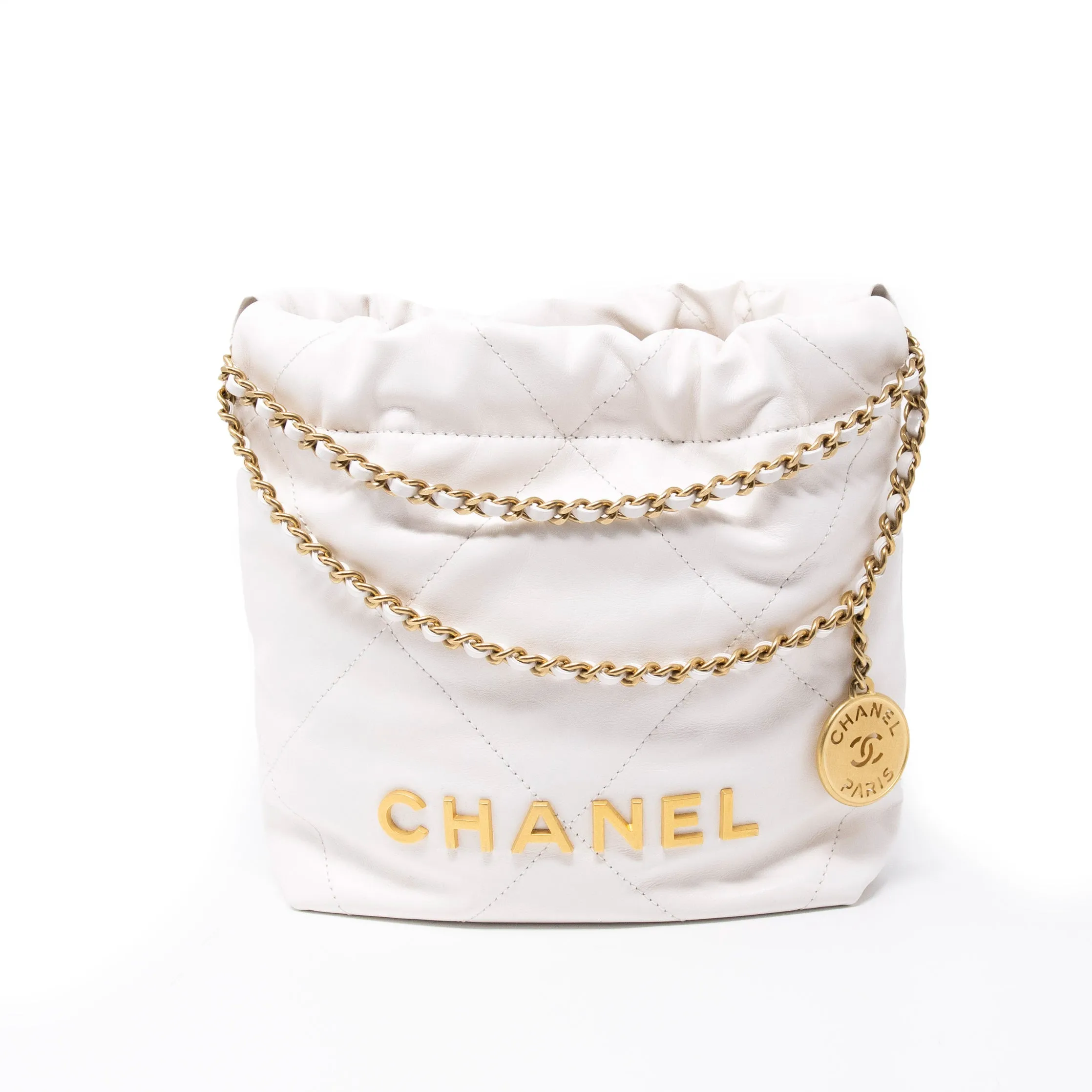 Chanel White Mini 22 Hobo