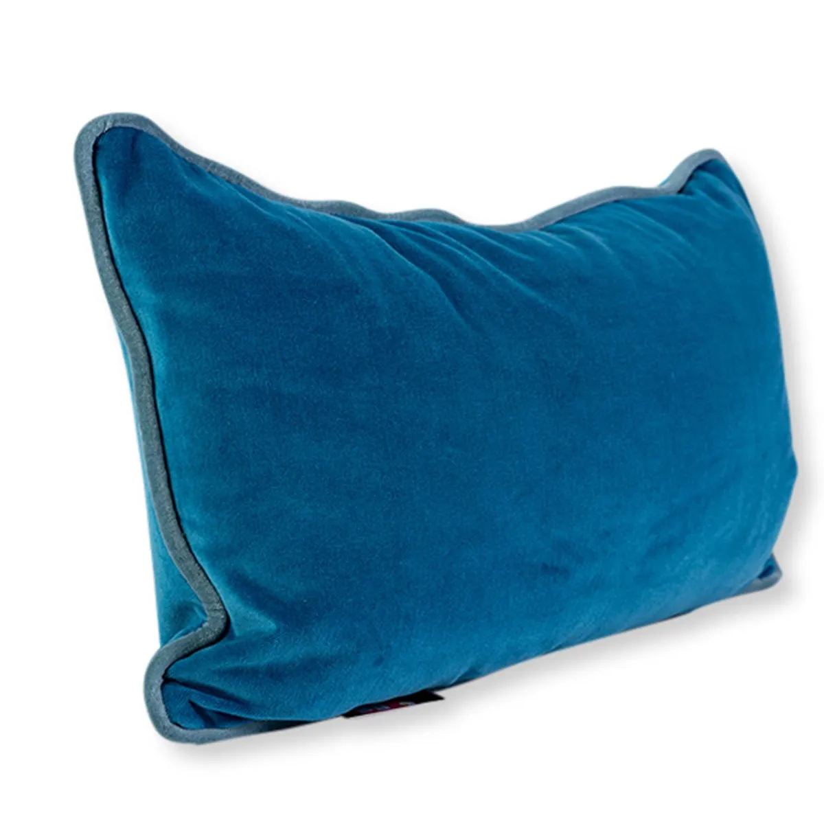 Charliss Velvet Lumbar Pillow | Peacock   Aqua