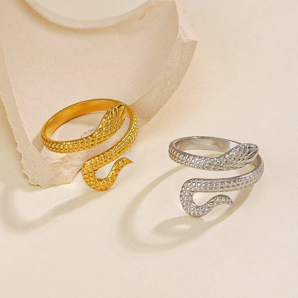 Charming Stainless Steel Snake Ring