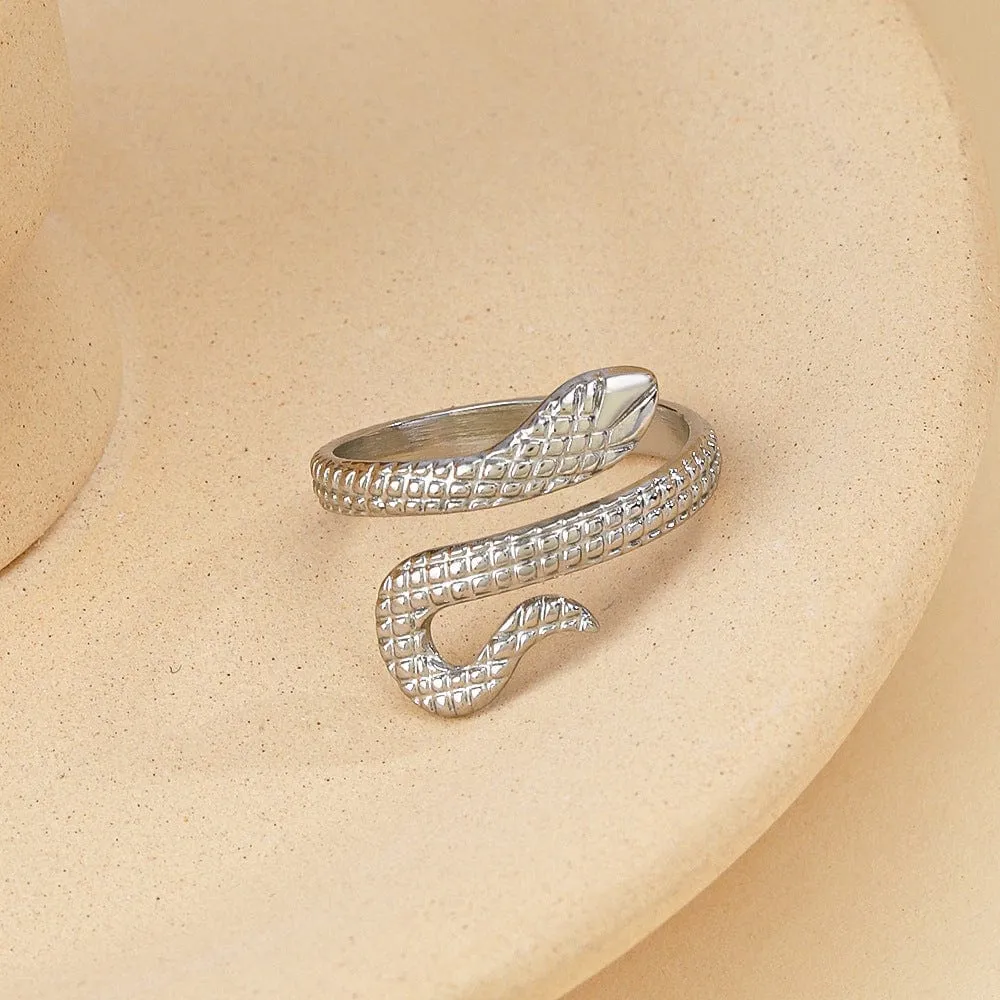 Charming Stainless Steel Snake Ring