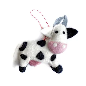 Cow Ornament, Felt Wool