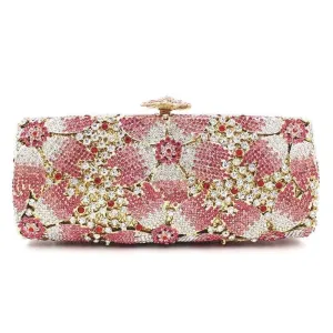 Crystal Flower Bridal Clutch Rhinestone Evening Bag