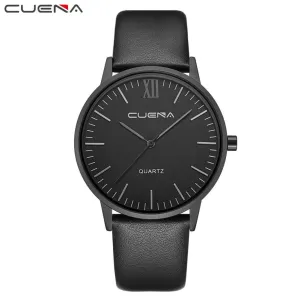 CUENA Mens Business Watch with Leather Band