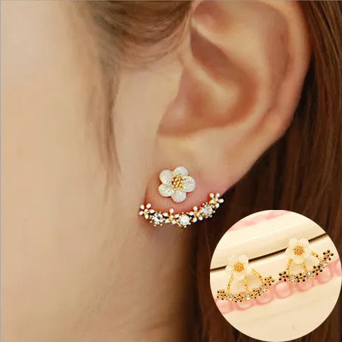 Daisy Flower Crystal Charming Earring