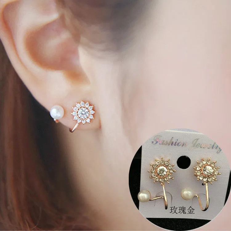 Daisy Flower Crystal Charming Earring