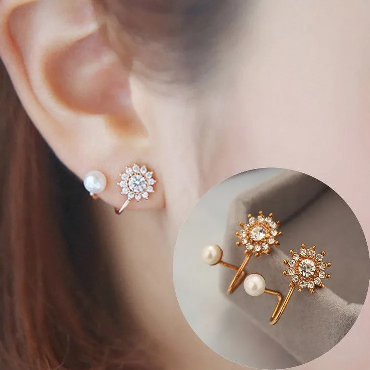 Daisy Flower Crystal Charming Earring