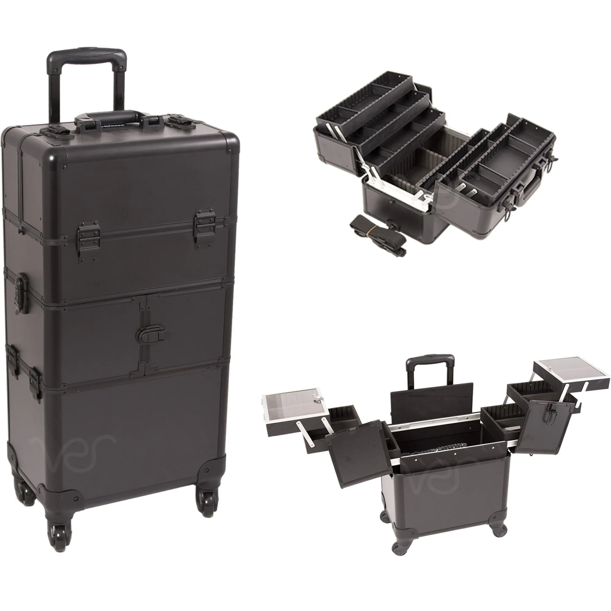 De Mezo 3-in-1 Four Wheels Professional Rolling Makeup Case by Ver Beauty-VT017