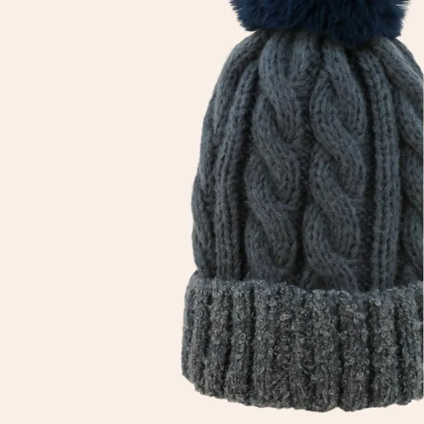 Denim Freya Bobble Hat {clearance}