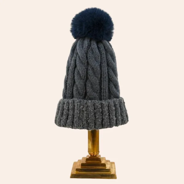 Denim Freya Bobble Hat {clearance}