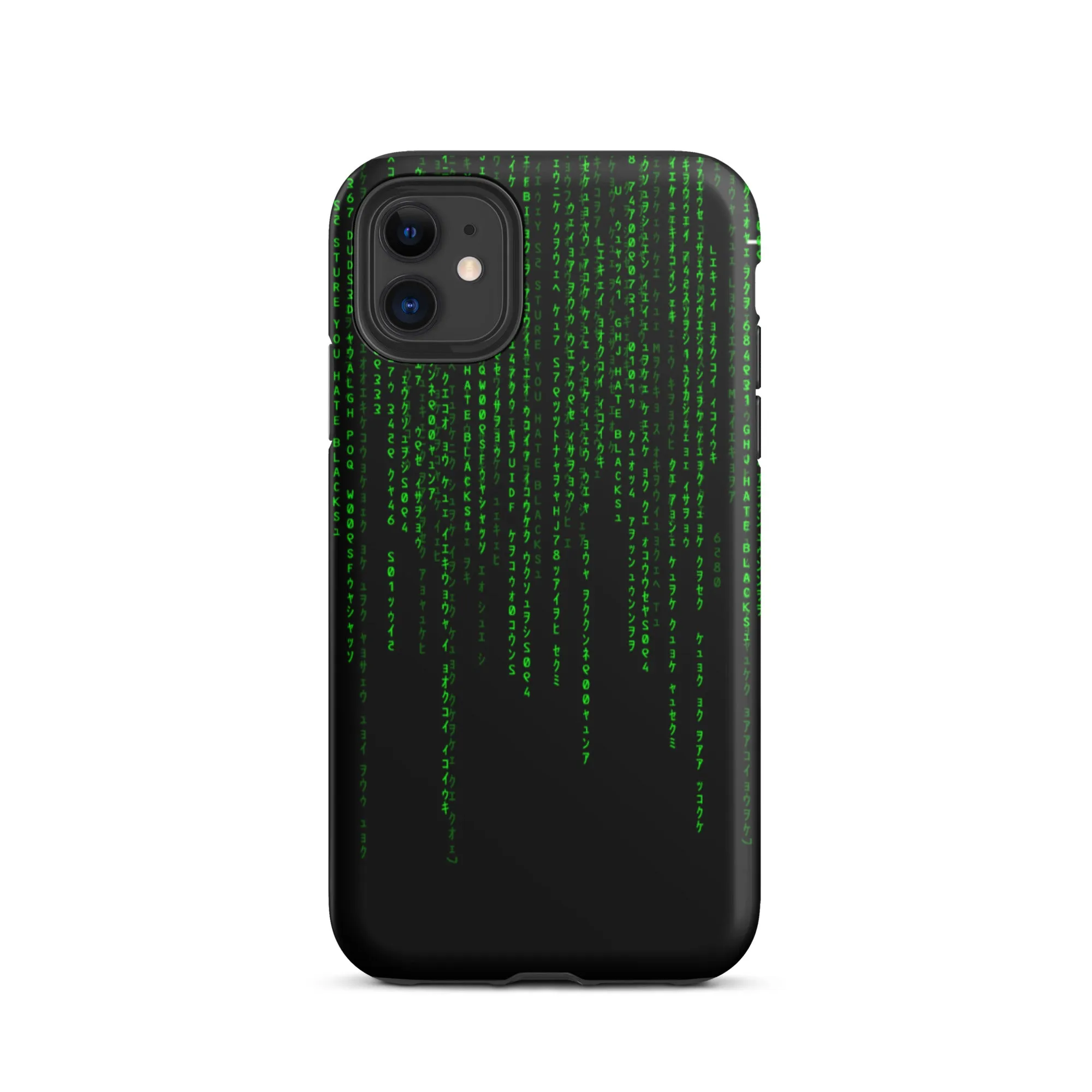 Digital Rain Matrix Tough iPhone case