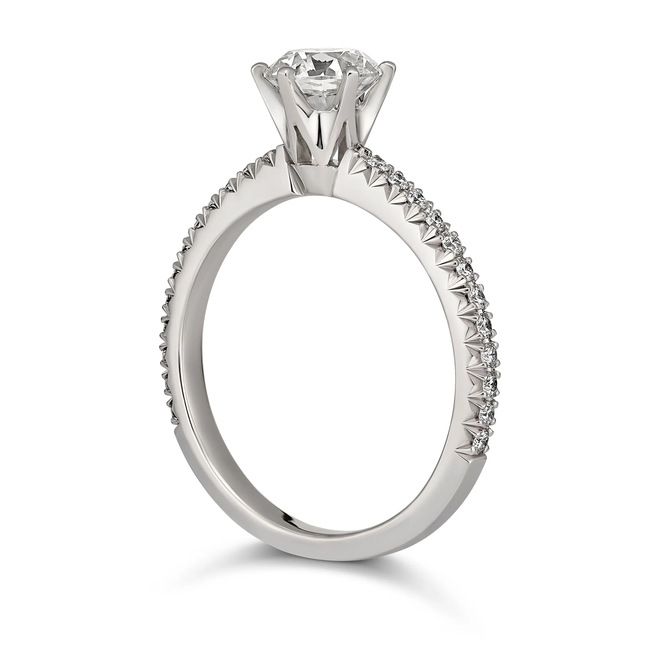 Endless Monroe Round Brilliant Cut Diamond Engagement Ring | 18K White Gold