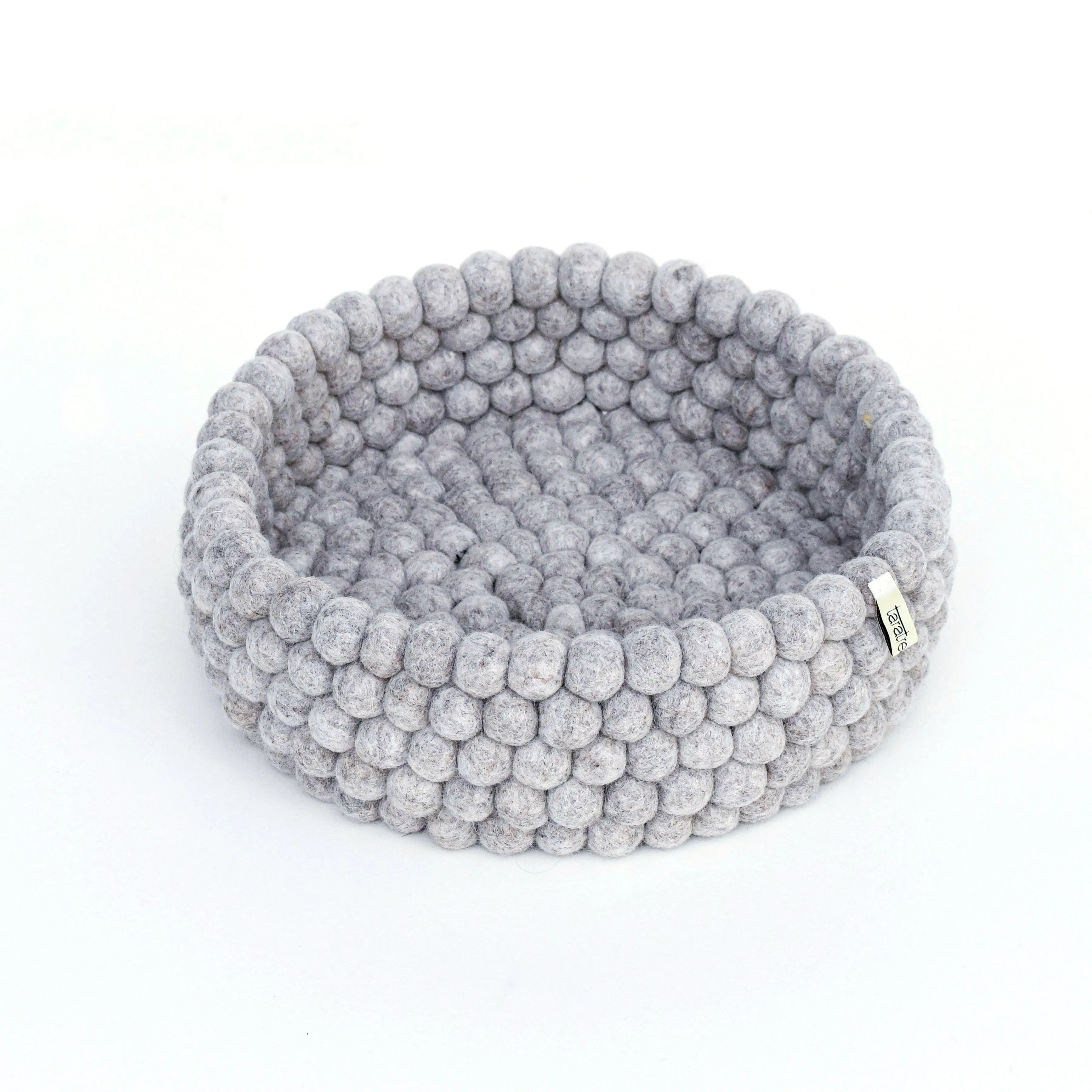 Felt Ball Basket - Light Grey 30cm