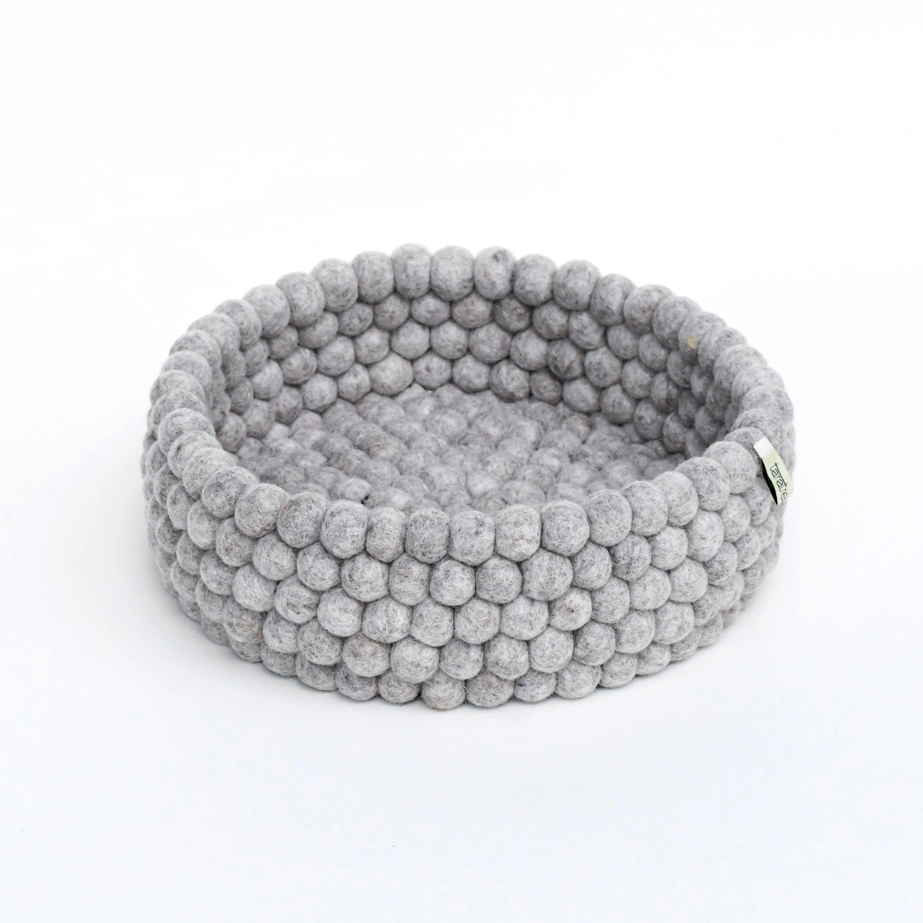 Felt Ball Basket - Light Grey 30cm