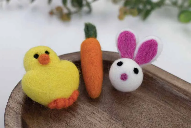 Felt Chick, Bunny, Carrot- SET of 3